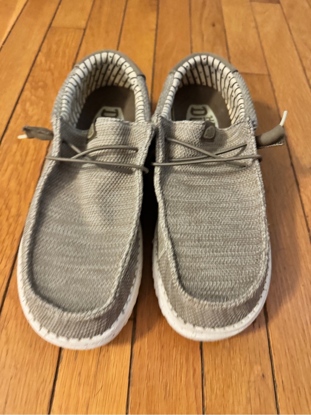 Men’s Hey Dude Light Gray Knit Slip-On Casual Shoes!!